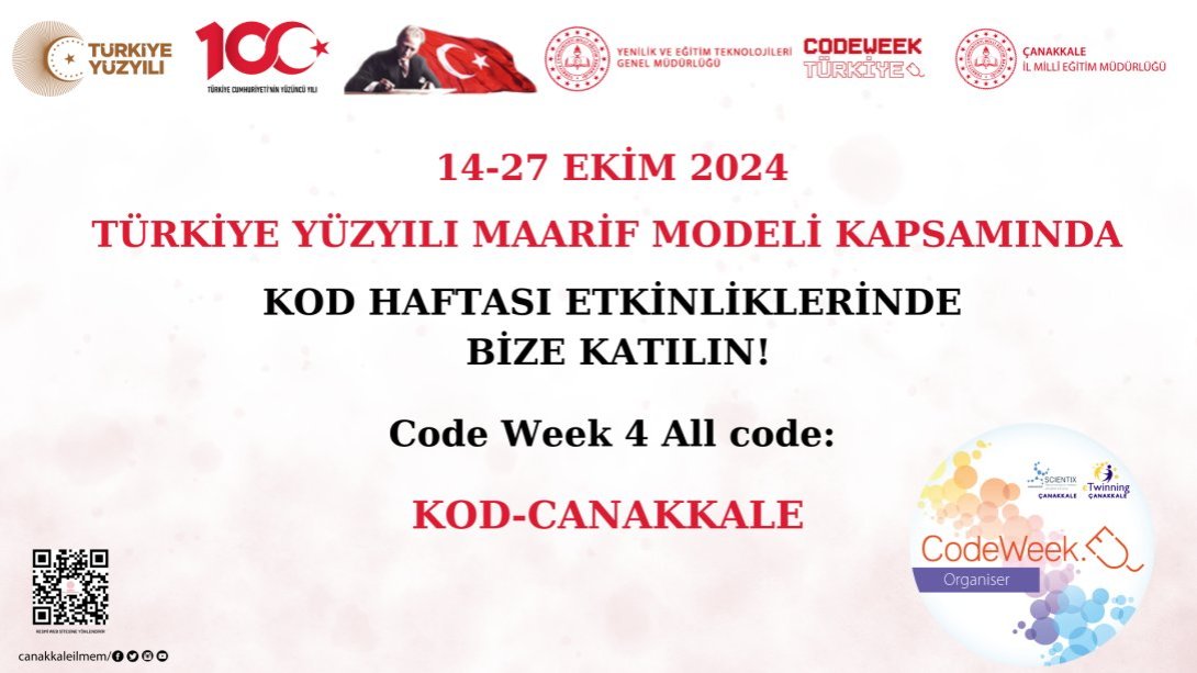 ÇANAKKALE KOD HAFTASI ETKİNLİKLERİ